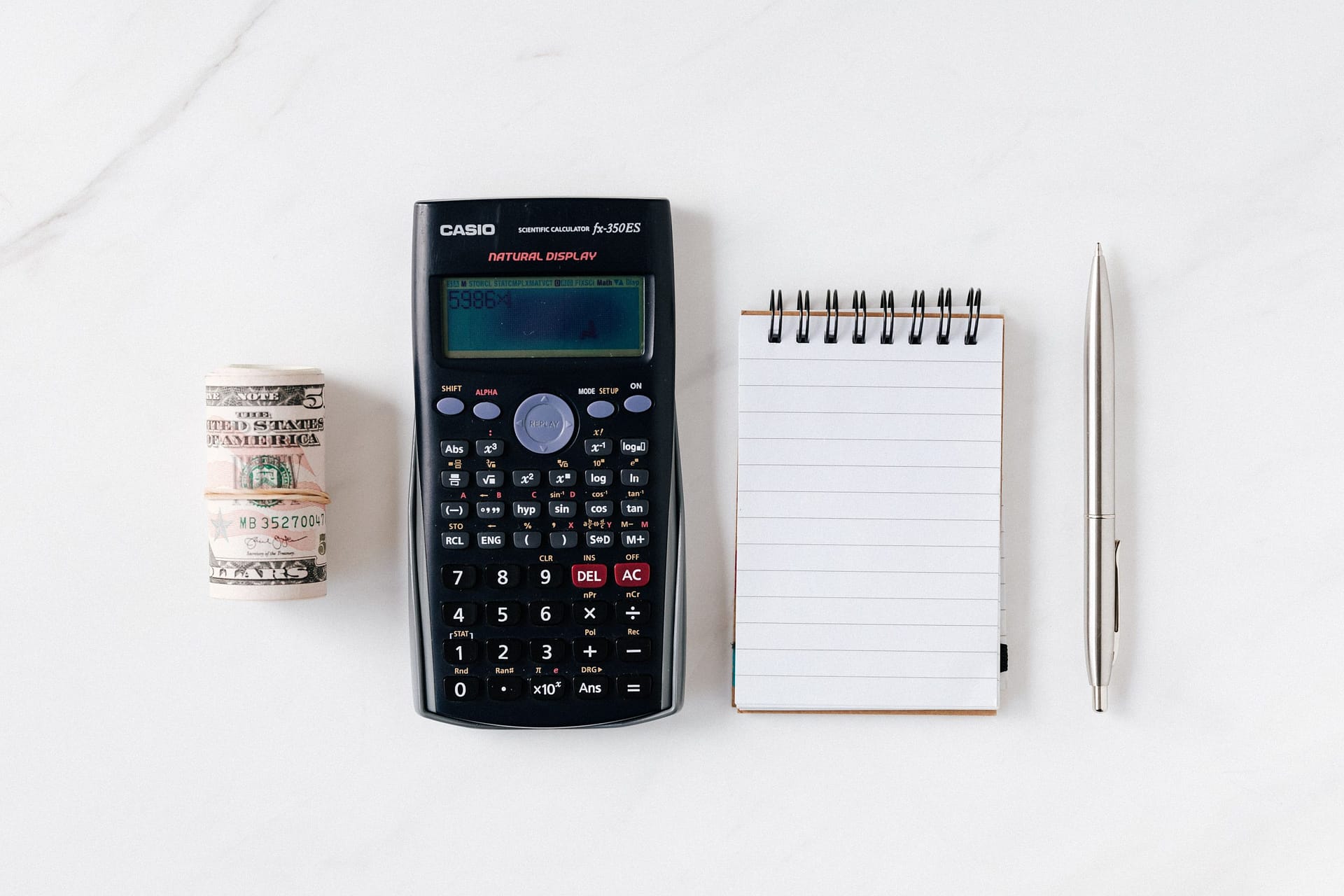 Person is calculating